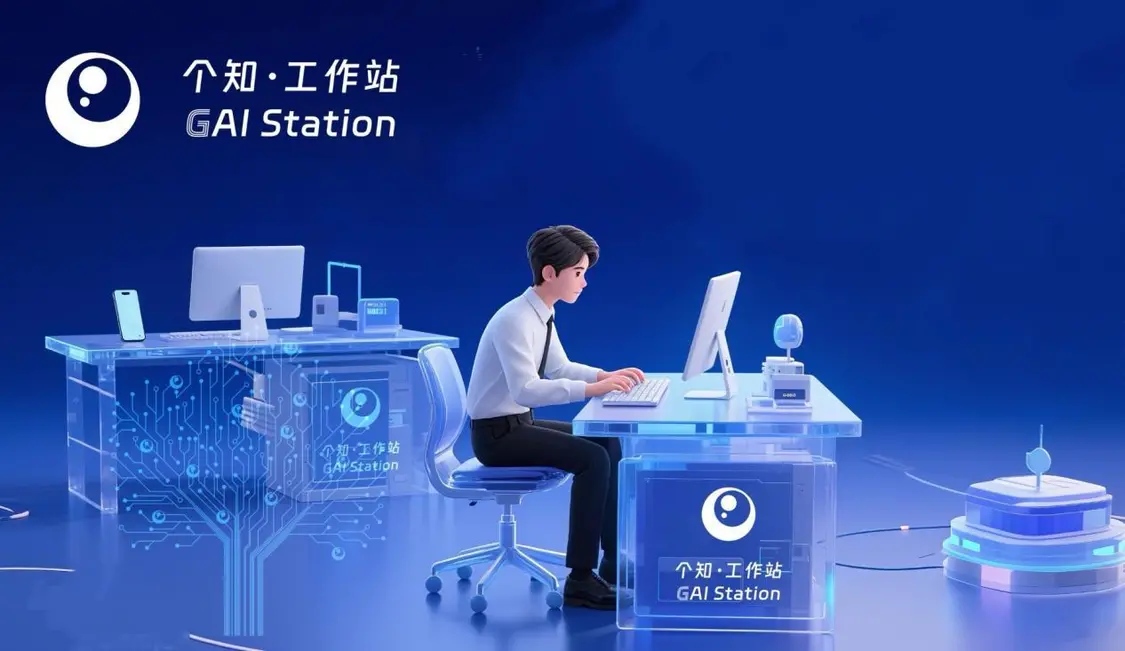 注：由AI生成的GAI Station未來辦公場景